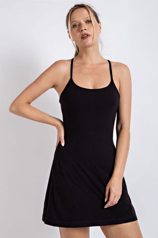 Black Active Dress with Adjustable Straps