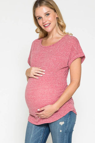 Dolman Sleeve Side Ruched Maternity Tee